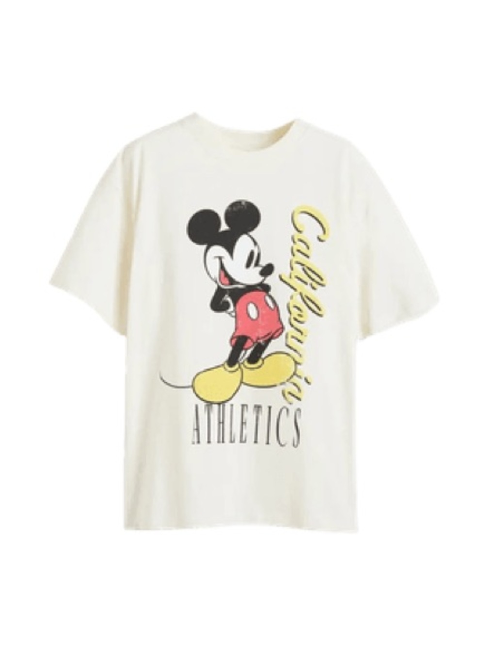 H&M Disney Mickey Mouse California Athletics Women’s Oversized Graphic Tee, Sz L